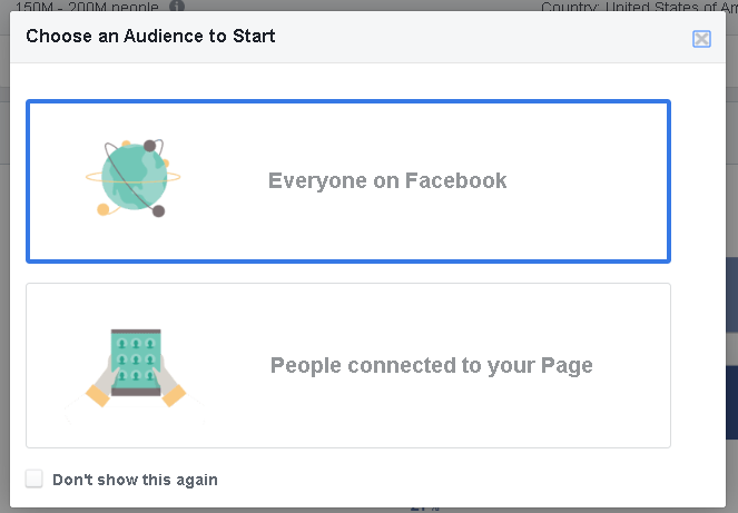 Upon loading Audience Insights, you'll need to choose your audience source.