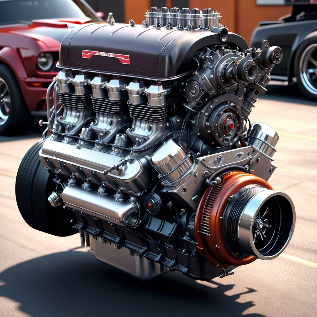 A superfast hot rod engine, symbolizing a fast CRM database.